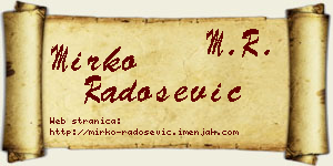 Mirko Radošević vizit kartica